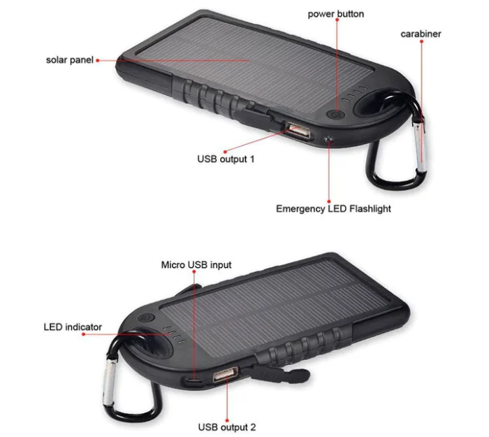 Solar Charger Power Bank 5000mAh